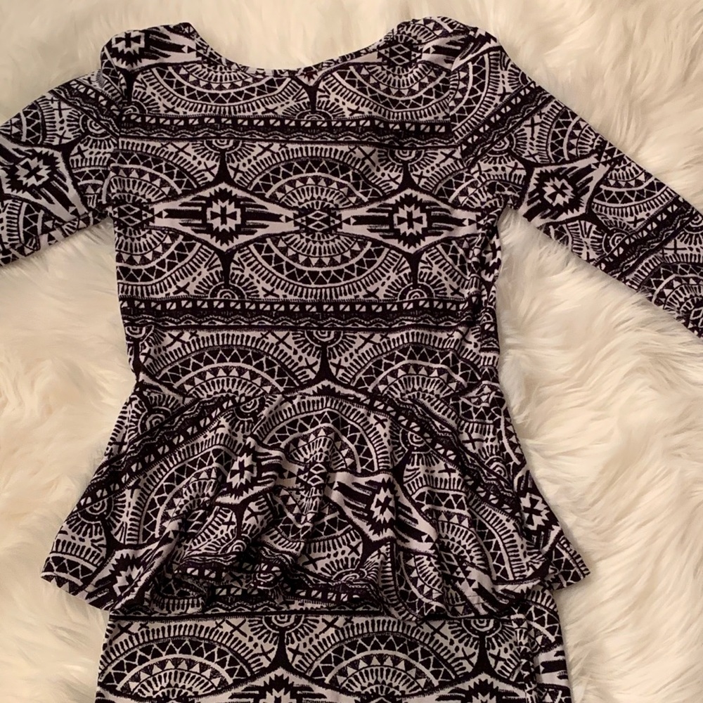3/$30 Hot Kiss Tribal Peplum Waist Midi Dress - Picture 8 of 8